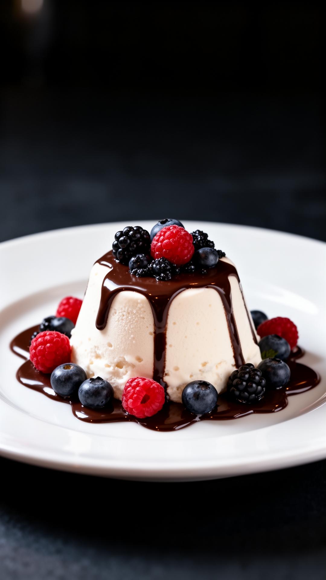 Semifreddo artigianale con frutti di bosco e cioccolato
